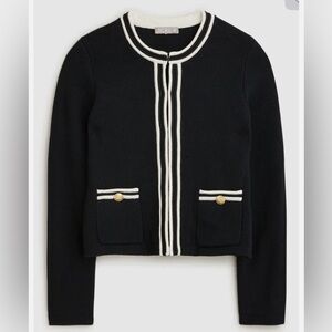 J. Crew Emilie Lady Jacket Size Medium Black Gold Buttons Capsule Minimalist NWT